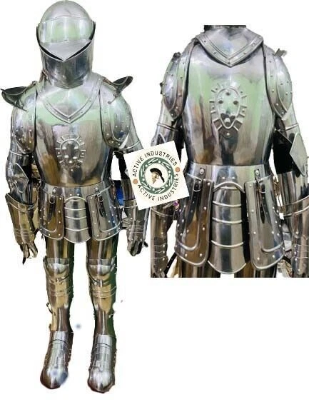 Costume D'armure Médiévale Style Churburg - Acier 18, Portable Pour Adulte - Pour LARP, Cosplay, Halloween, Décoration - 12