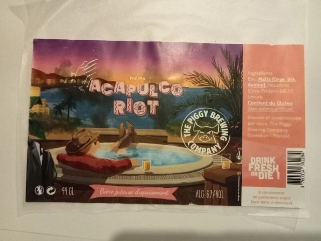 Etiquette de Bière : ACAPULCO RIOT - The Piggy Brewing Company  France