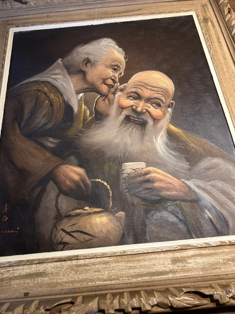 Vintage Japanese Signed Arisu Bizan Oil Paintings
