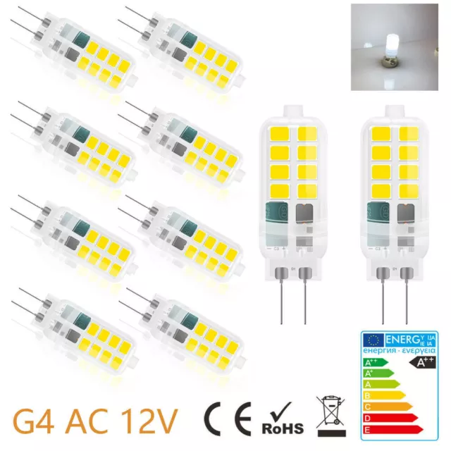 10x G4 LED 6W Super Hell Leuchtmittel Ersatz Halogen Lampe Kaltweiß AC / DC 12V