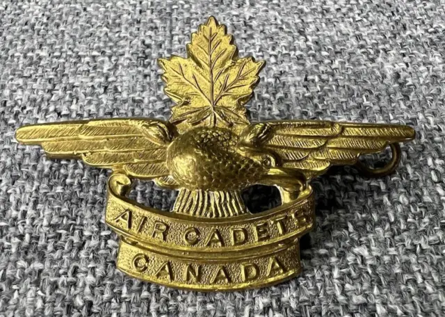 Canada Royal Canadian Air Cadets brass cap badge w/ lugs and pin