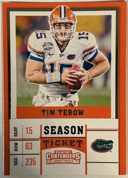 2017 Panini Contenders Draft Picks Tim Tebow Florida Gators #93