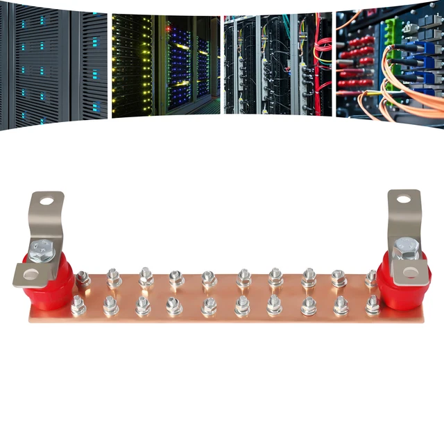 1 SET COPPER Ground Bar Kit 300*50*6mm Busbar with 20 Terminal ...