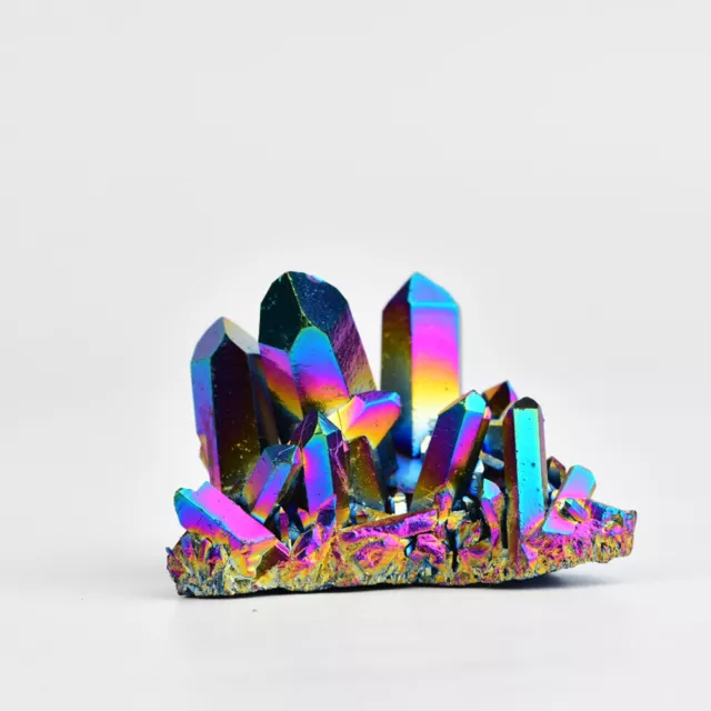 Natural Quartz Crystal Rainbow Titanium Cluster Mineral Specimen Healing Stone