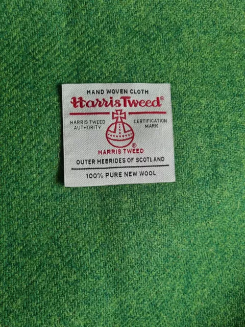 HARRIS TWEED GREEN Fabric Remnant 100% Wool Plus Labels £20.00 ...