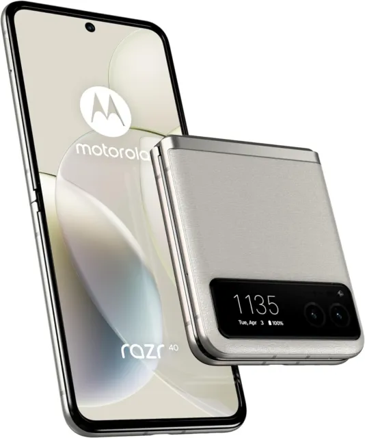 Motorola RAZR 40 Vanilla Cream 8+256GB Flip Phone Brand New and Sealed