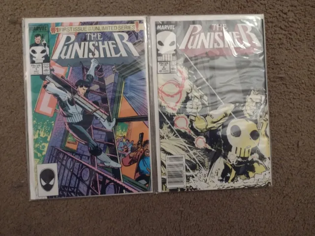 The Punisher #1 & #2 (Jul/Aug 1987,  Marvel Comics) Lot Set Ongoing Series
