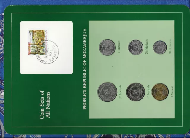 Coin Sets of All Nations Mozambique UNC all 1982 but 10,20 Meticais 1980