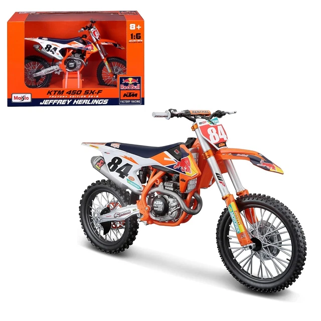 Supercross Rouge Bull KTM 450 Sx-f Moto Grande Échelle 1:6 Modèle Métal Maisto