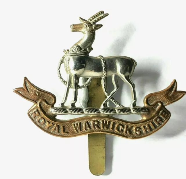 WW1 and Earlier Royal Warwickshire Regiment Cap Badge 5.5 x 4.2 cm's