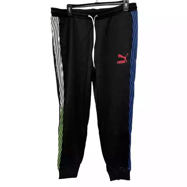 NWT Sz XXL Mens Puma Dazed T7 Track Pants. Black/Green/Blue. Vintage Replica.