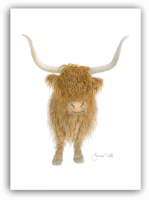 HIGHLAND CATTLE FARMING GREETING CARD - From Original Drawing By Joanne T Kell