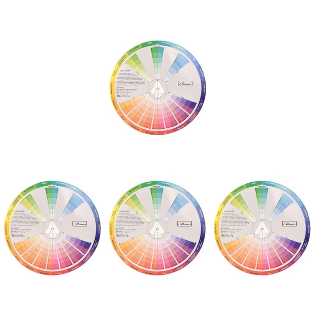 4 PIEZAS Color Rueda Diagrama Artista Color Rueda Mezcla Rueda Color Creativo Rueda