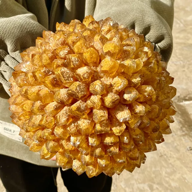 9.8LB  New Find Yellow Phantom Quartz Crystal Cluster Mineral Specimen Healing