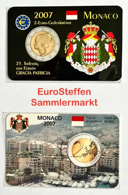 2 Euro Monaco  2007  "Grace Kelly", Infokarte, OHNE MÜNZE!!, Sonderpreis