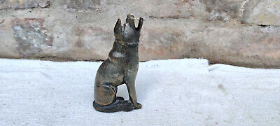 Old Early Horn Wolf Animal Figure/Statue Rare Hand Carved Collectible/Decorative