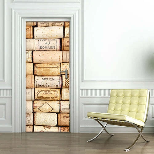 Decorazione adesiva Porta Sughero 2 sticker lavabile pvc varie misure