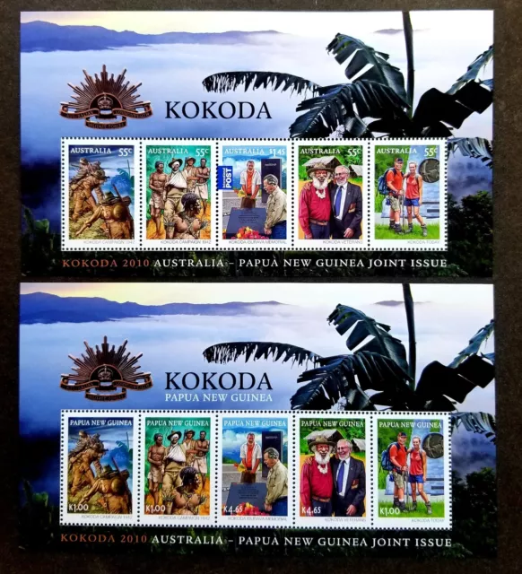 Australia Papua New Guinea Joint Issue Victory Kokoda Track 2010 War Army MS MNH