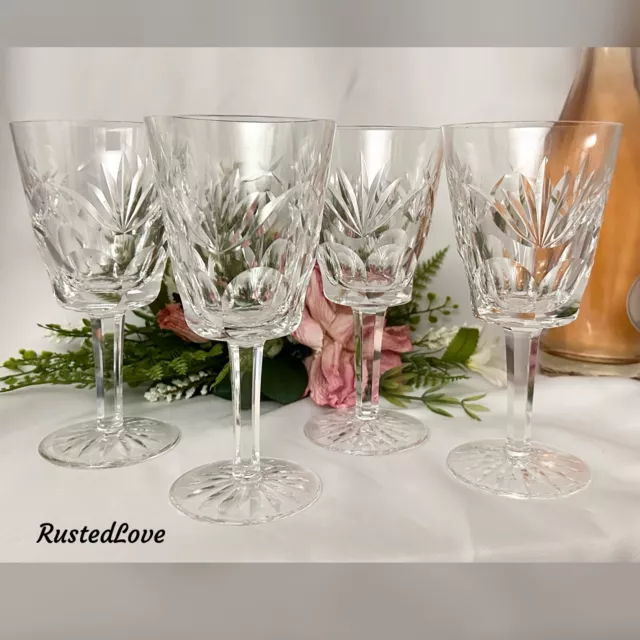 4 Waterford Crystal Ashling Water Goblets - Vintage Water glasses - set of 4