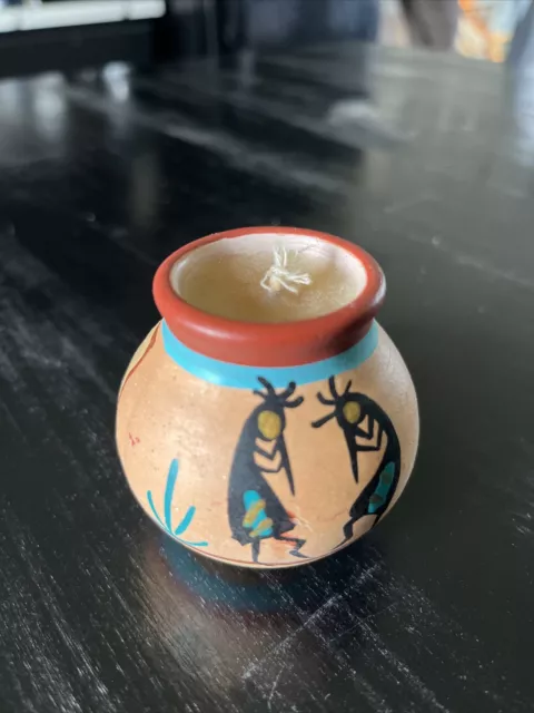 Tesa Ceramic Pottery By Maack Hand Painted Small Vase Candle Mexico