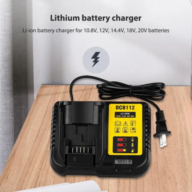 Lithium Battery Charger for 10.8V 12V 20V DCB101 DCB200 DCB140 (US)