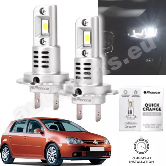 Paire Lampes À LED H7/H18 Remplacement Voiture Blanc Puro pour VW Golf 5 (V)