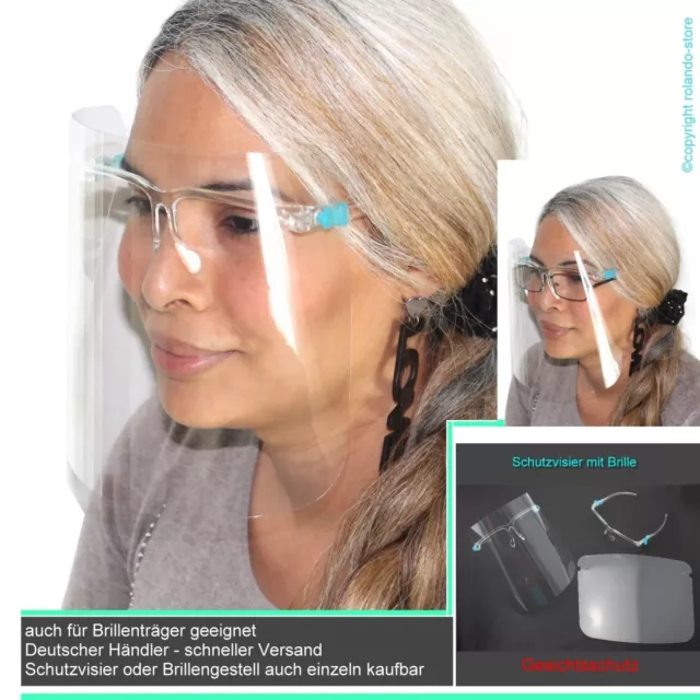 Gesichts Schutz Visier Schild Maske Brille mit Visier Face Shield Transparent