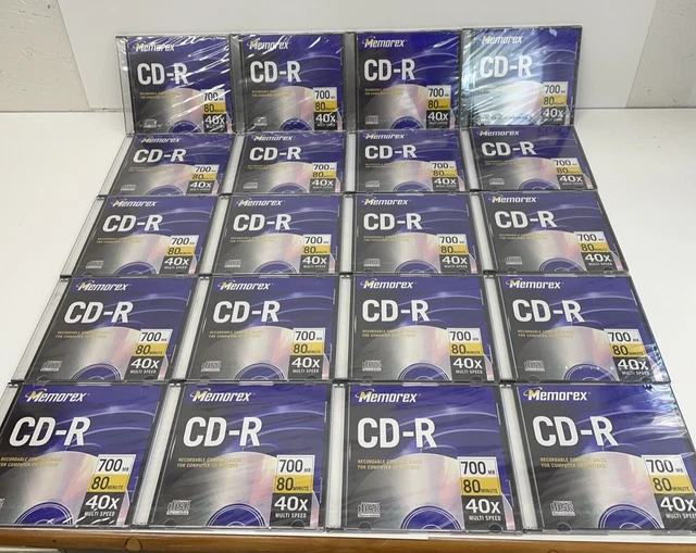 MEMOREX Lot of 20 CD-R 700 MB 80 Minute 40X Multi-Speed New Sealed