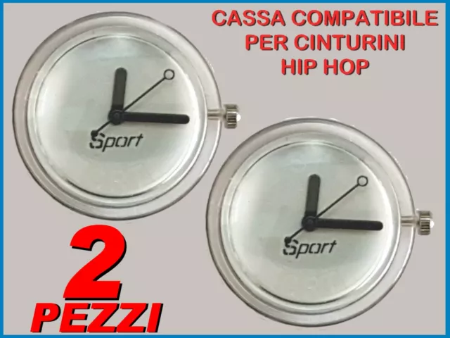 2 Cassa Orologio Analogico Quarzo Sport COMPATIBILE Per Cinturino HIP HOP Unisex