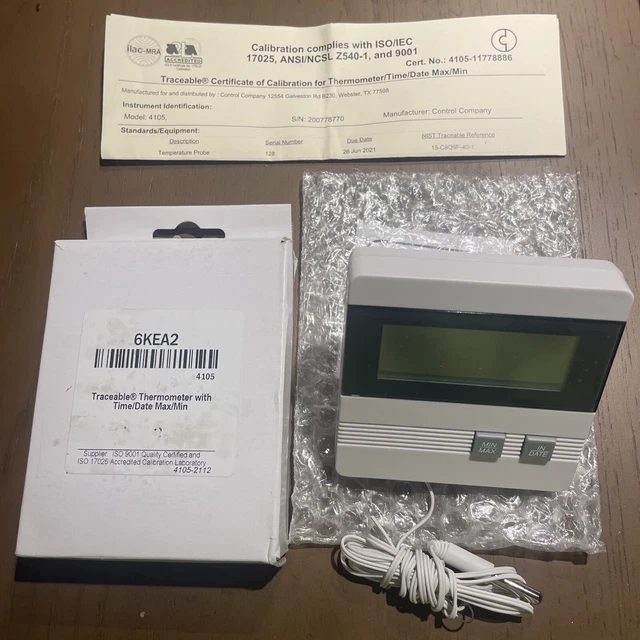 CONTROL COMPANY 4105 Memory Traceable Thermometer Fridge / freezer ...
