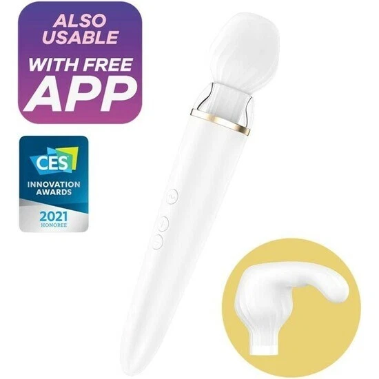 Satisfyer Double Wand-Er Wand Vibrador Con App - Blanco