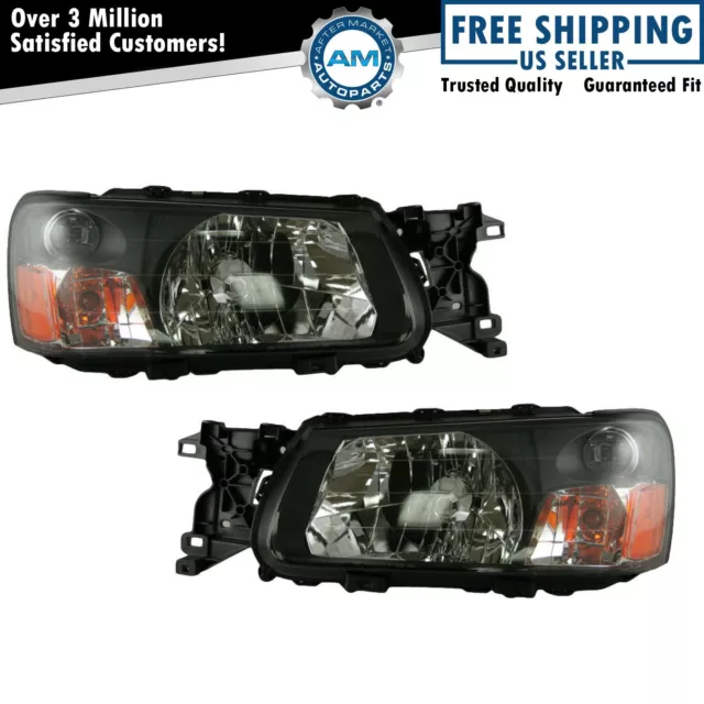 Headlights Headlamps Left & Right Pair Set for 2005 Subaru Forester