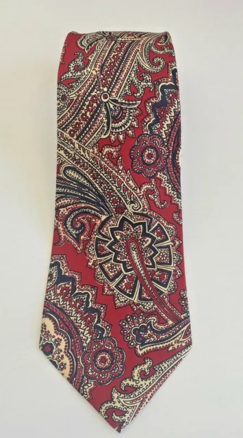 POLO RALPH LAUREN Vintage Red Paisley 100% Silk Tie Made by Hand $24.95 ...