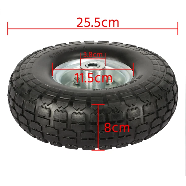 CILVANI Set Di 2 Ruote Piene 3.00-4 Per Carriole E Carrelli - Gomma Antiforatura Con Cuscinetti, 260x85 Mm