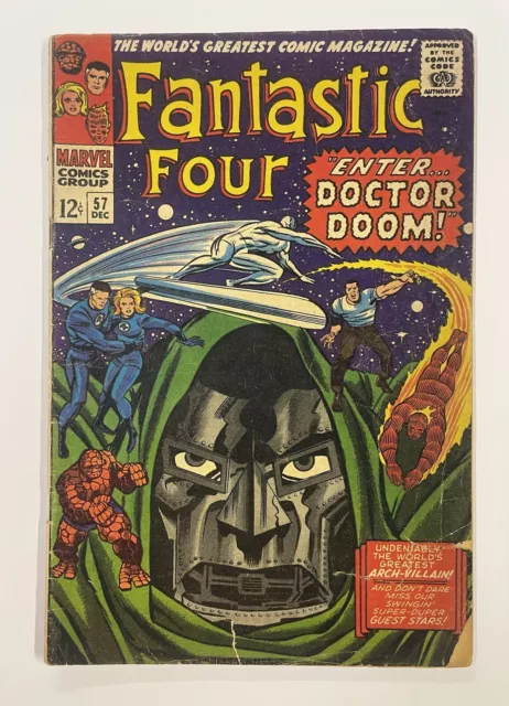 Fantastic Four #57. Dec 1966. Marvel. Vg-. Silver Surfer! Inhumans! Doctor Doom!