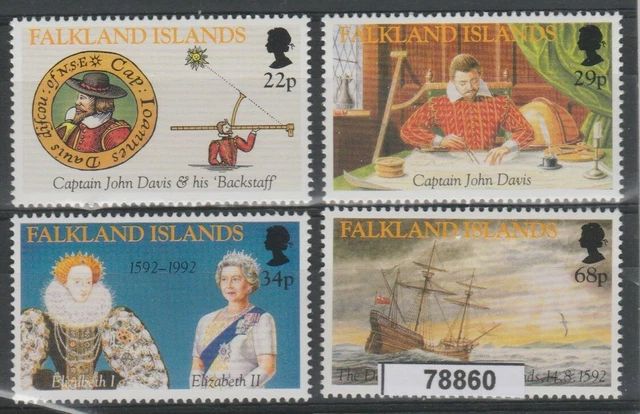 Falkland Islands Dep 1992 - 400° Discovery Falkland 4 V MNH MF78860