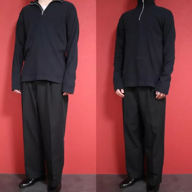 Yohji Yamamoto Y's Half-Zip Turtleneck Long Sleeve T-Shirt Black Size3 Japan 2