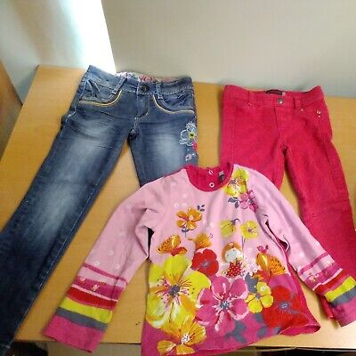 catimini girls jeans, long sleeve tops set joblot  bundle x 3 age 4