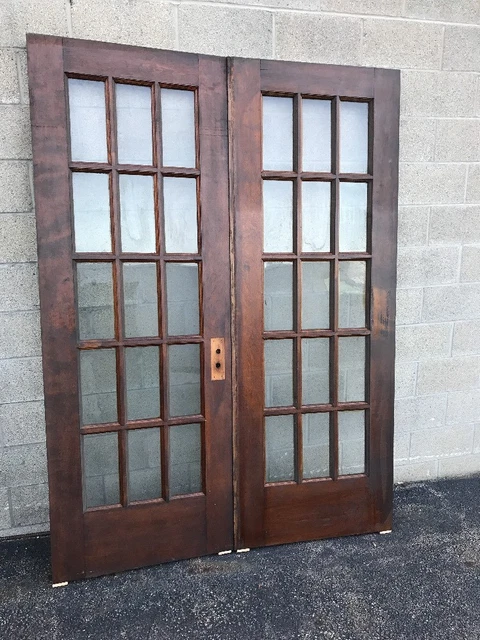 Cm 230 Antique Pair Burch French Doors 5 Foot .5 X 83.25