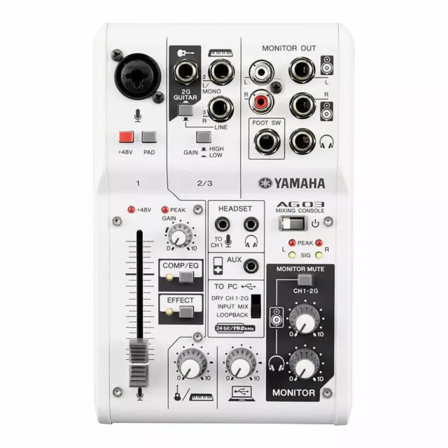 AG03 Usages Multiples 3-Ch Live Enregistrement Webcast Mixer USB Audio Interface