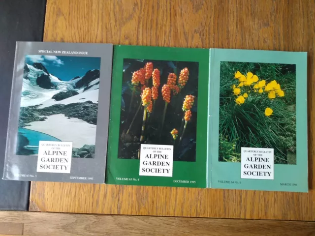 3 x Alpine Garden Society Quarterly Magazine 1995-96