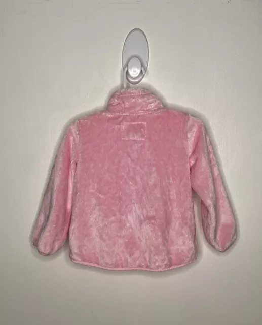 Childrens Place Zip Up Fleece Jacket Baby Girl Size 18/24 Month Long Sleeve Pink 2