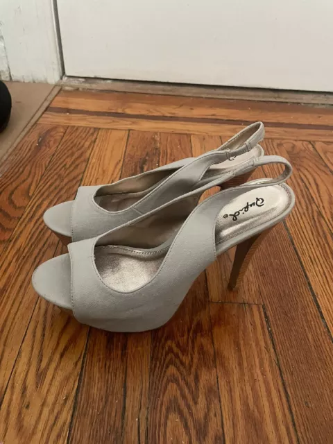 Charlotte Russe Qupid slingback platform Open Toe pump 8