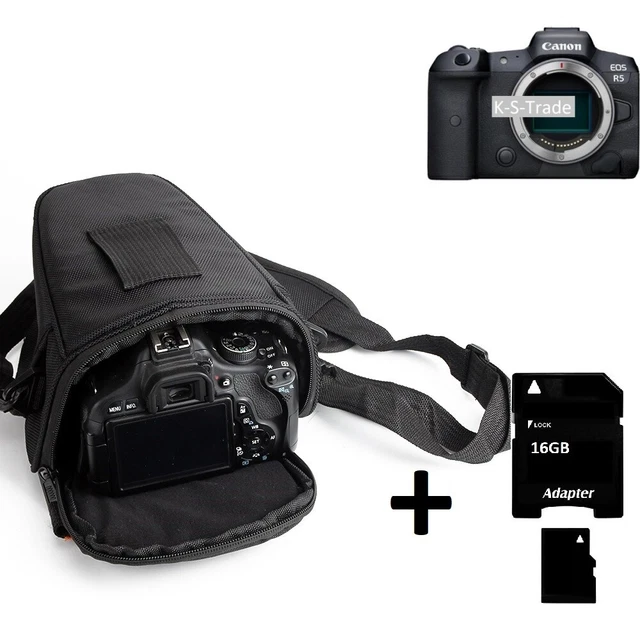 Pour Canon EOS R5 Sacoche anti-choc appareil photo housse + 16GB mémoire