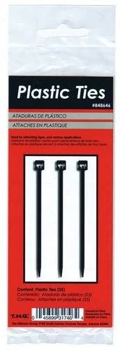 Black Plastic Ties 5-1/2" pack of 25