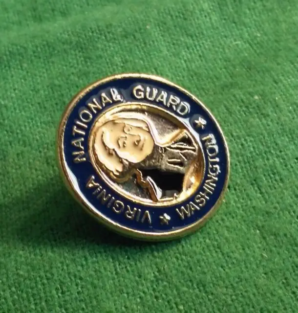 Virginia National Guard Lapel Pin Gold-Tone Metal G. Washington Image