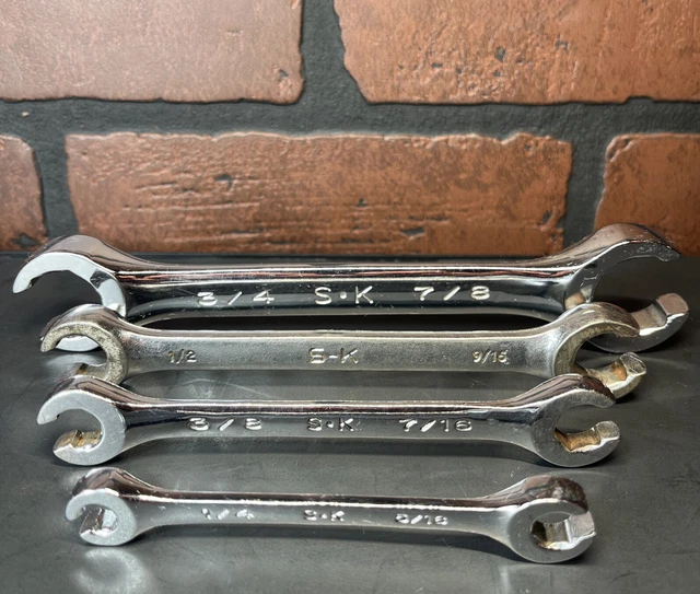 SK TOOLS SAE Flare Nut Line Wrench Set 5 Pc 3/4 7/8 1/2 9/16 3/8 7/16 1