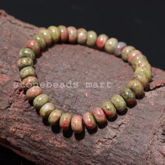 Unakite Quartz Multi Lisse 8-9MM Rondelle Stretch Bijoux Bracelet 7"