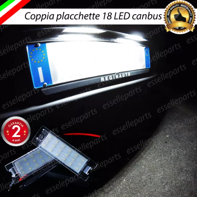 Coppia Placchette A Led Luci Targa 18 Led Fiat 500L Canbus No Avaria Bianco