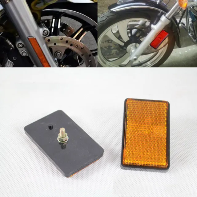 Universal Motorcycle Car Bus Yellow Rectangle Safety Warning Reflector Bolt-on